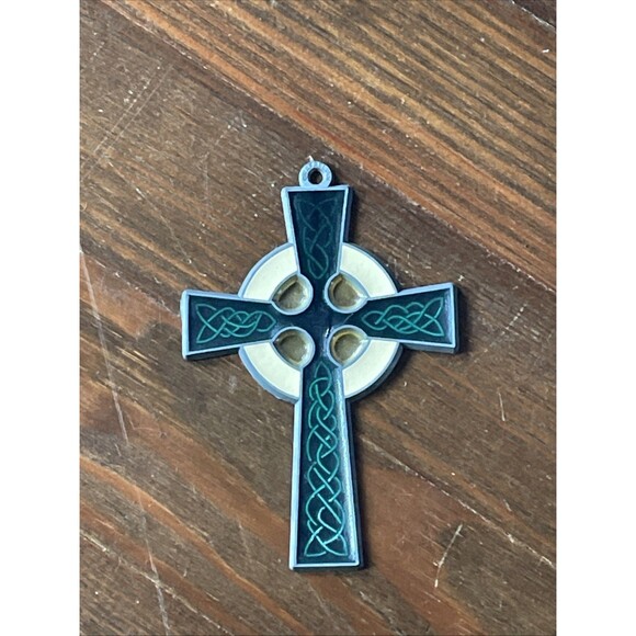 Vintage Rafaelian Celtic knot Catholic Christian Cross Sun Catcher Irish - Picture 2 of 5